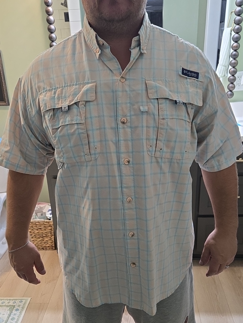Columbia Men's Super Bahama Short-Sleeve Plaid Button-Up Shirt